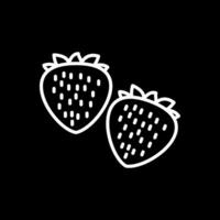 fresas línea invertido icono diseño vector