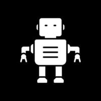 Robot Glyph Inverted Icon Design vector