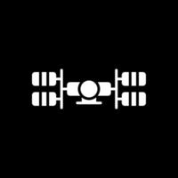 Space Station Glyph Inverted Icon Design vector