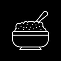 Curry Rice Line Inverted Icon Design vector
