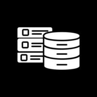 Databases Glyph Inverted Icon Design vector