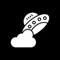 Ufo Glyph Inverted Icon Design vector