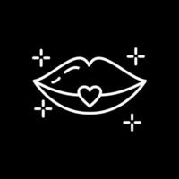 labios línea invertido icono diseño vector