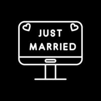 Just Married Line Inverted Icon Design vector