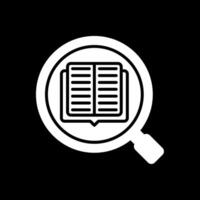 Research Glyph Inverted Icon Design vector