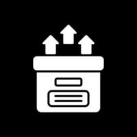 Storage Box Glyph Inverted Icon Design vector