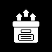 Storage Box Glyph Inverted Icon Design vector