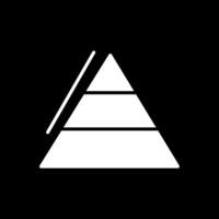 pirámide cartas glifo invertido icono diseño vector