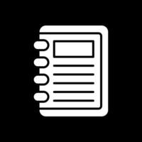 Take Note Glyph Inverted Icon Design vector