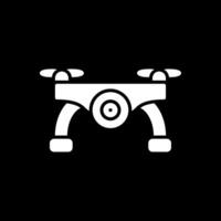 Camera Drone Glyph Inverted Icon Design vector