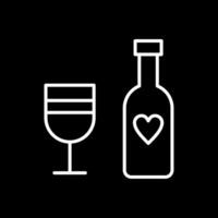 Wine Bottle Line Inverted Icon Design vector