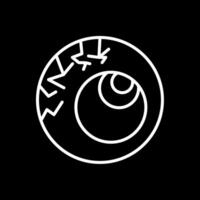 Scary Eyeball Line Inverted Icon Design vector