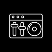 Dj Mixer Line Inverted Icon Design vector