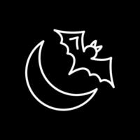 Halloween Moon Line Inverted Icon Design vector