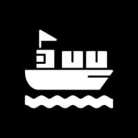 Embarcacion glifo invertido icono diseño vector
