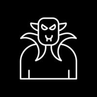 Dracula Line Inverted Icon Design vector