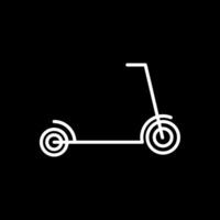 patada scooter línea invertido icono diseño vector