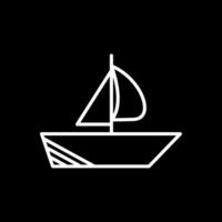 Boat Line Inverted Icon Design vector