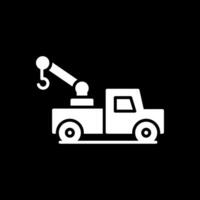 Tow Truck Glyph Inverted Icon Design vector