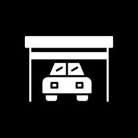 Garage Glyph Inverted Icon Design vector