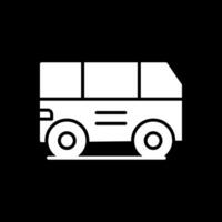 camioneta glifo invertido icono diseño vector