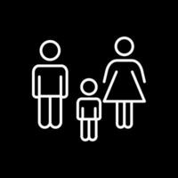 Family Line Inverted Icon Design vector