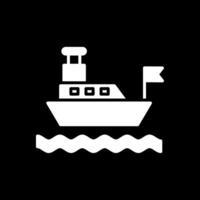 Ferry Glyph Inverted Icon Design vector