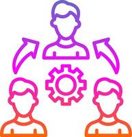 Team Work Line Gradient Icon Design vector