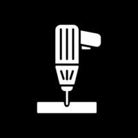Drill Glyph Inverted Icon Design vector