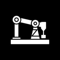 Drilling Rig Glyph Inverted Icon Design vector