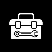 Tool Box Glyph Inverted Icon Design vector