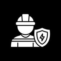 Engineering Protection Glyph Inverted Icon Design vector