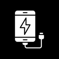 Charging Glyph Inverted Icon Design vector