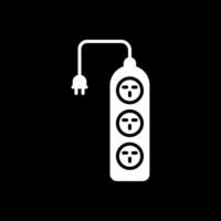 Extension Cable Glyph Inverted Icon Design vector