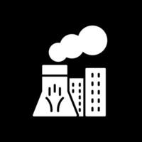 Power Plant Glyph Inverted Icon Design vector