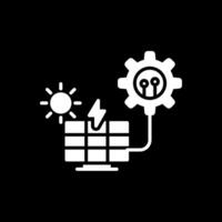 Solar Panel Glyph Inverted Icon Design vector