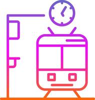 Metro Station Line Gradient Icon Design vector