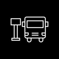 autobús estación línea invertido icono diseño vector