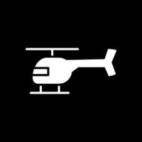 helicóptero glifo invertido icono diseño vector