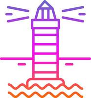 Lighthouse Line Gradient Icon Design vector