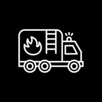 Fire Truck Line Inverted Icon Design vector