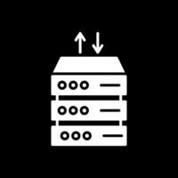 Data Center Glyph Inverted Icon Design vector