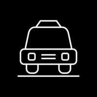 Taxi línea invertido icono diseño vector