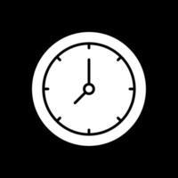 reloj glifo invertido icono diseño vector