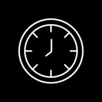 reloj línea invertido icono diseño vector