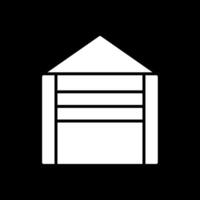 Garage Glyph Inverted Icon Design vector