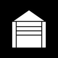 Garage Glyph Inverted Icon Design vector