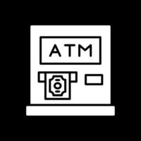 Atm Machine Glyph Inverted Icon Design vector