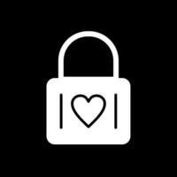 Heart Lock Glyph Inverted Icon Design vector