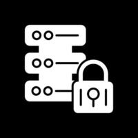 Secure Data Glyph Inverted Icon Design vector